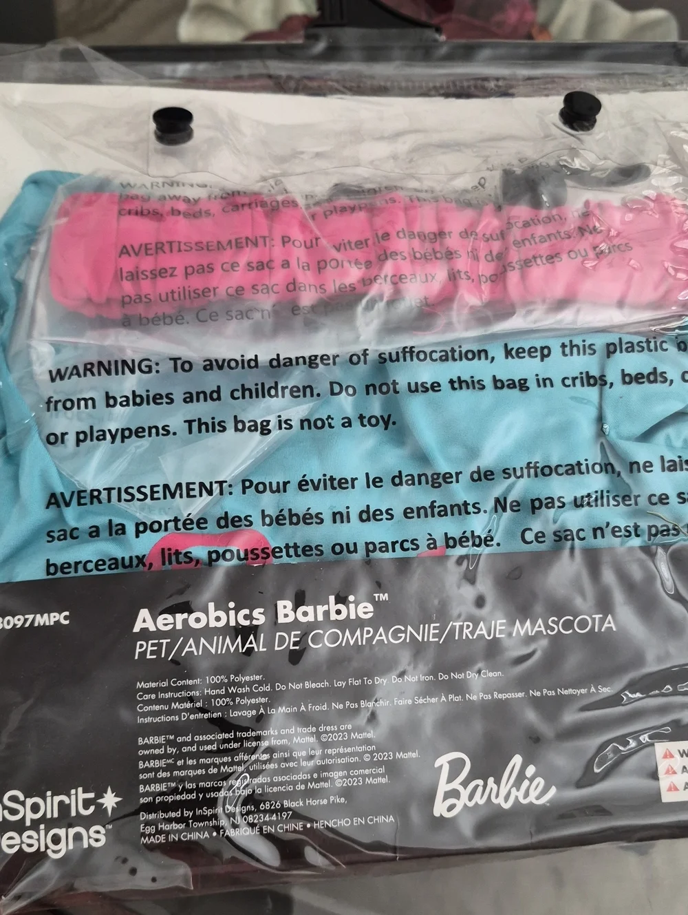 Barbie Turquoise & Pink Dog Aerobics Costume